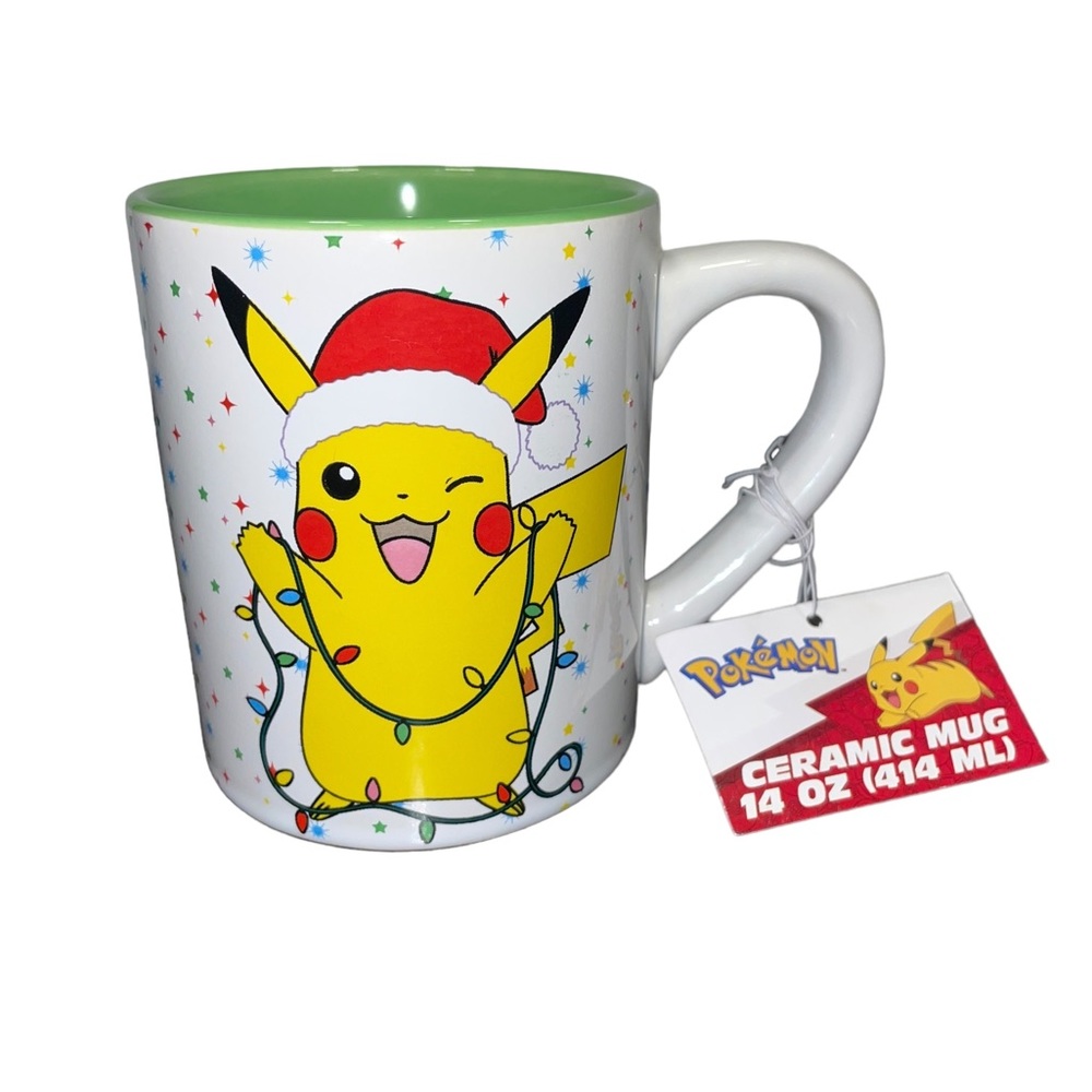 NWT‎ Pokemon Pikachu Christmas Lights Santa Coffee Tea Mug cup 14 Oz